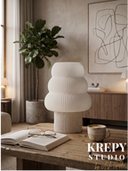 Tree Masa Lambası - Mermer Dokulu Ekru Renk | Krepy Studio