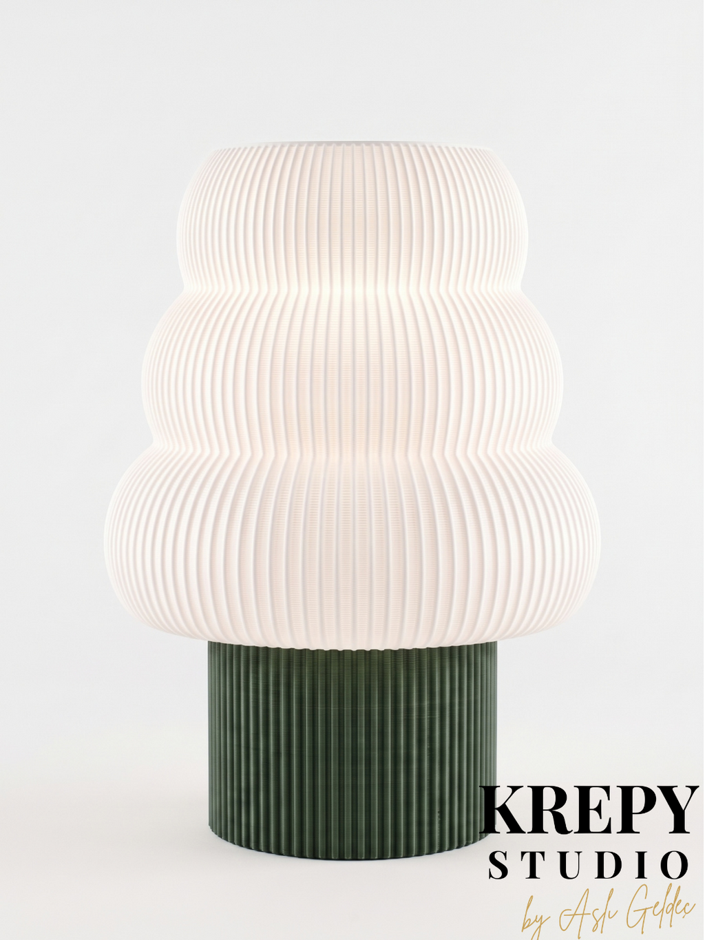 Tree Masa Lambası - Orman Yeşili Haki Renk | Krepy Studio