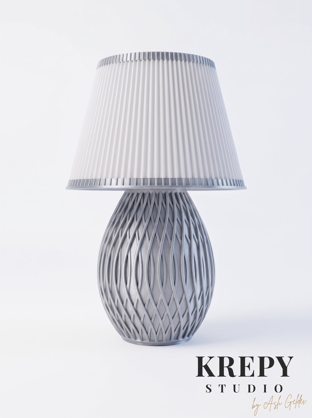Spiral Örgü Desenli Dekoratif Abajur Modern Tasarım Masa Lambası Gece Lambası Salon Yatak Odası- 1 Adet Ampül Dahil- SILVER