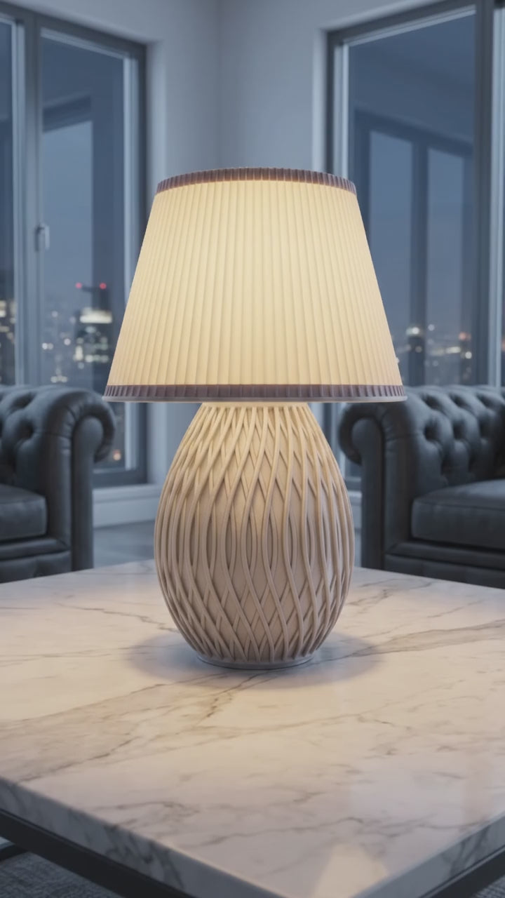 Spiral Örgü Desenli Dekoratif Abajur Modern Tasarım Masa Lambası Gece Lambası Salon Yatak Odası- 1 Adet Ampül Dahil- SILVER
